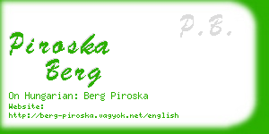 piroska berg business card